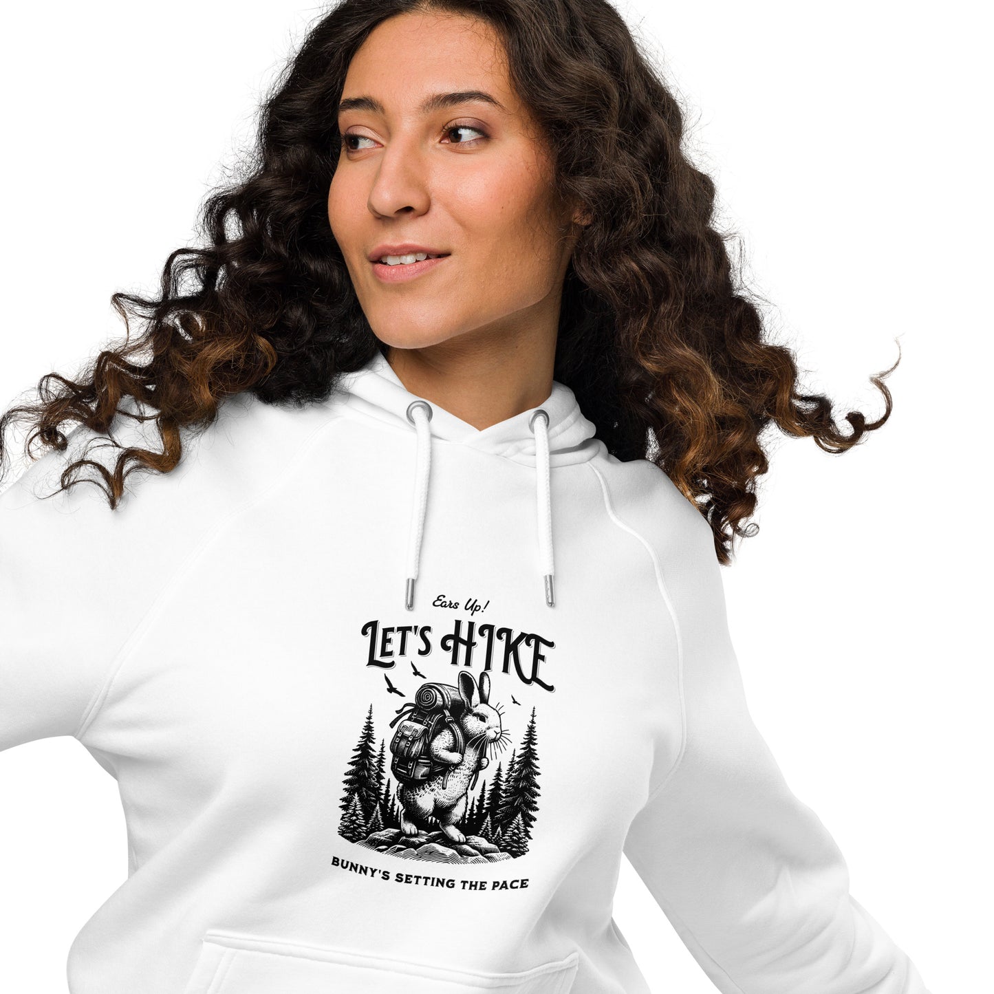 Sustainable Hoodie – Hiking Bunny